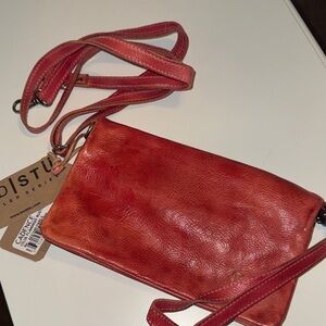 BED|STU Cadence Coral Leather Crossbody Bag